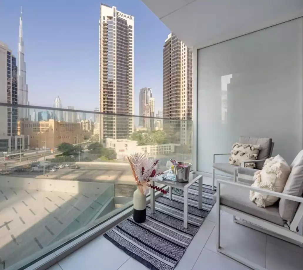 New studio apartment overlooking the Burj Khalifa in Dubai, UAE