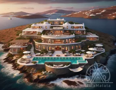 A period-style attic on Mykonos owned by a hairdressing business tycoon could be sold for $80 million - realestate.com.au'.