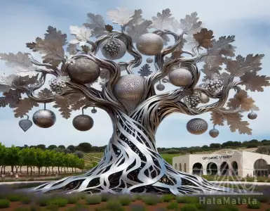 Thia-Thuy Nguyen sheathed the oak of Chateau La Côte with tons of stainless steel strips.