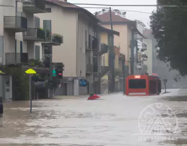 Torrential rains flood the streets of Milan.