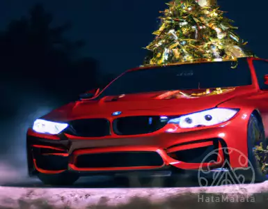 BMW M3 Touring drifts home for Christmas by transporting a Christmas tree.