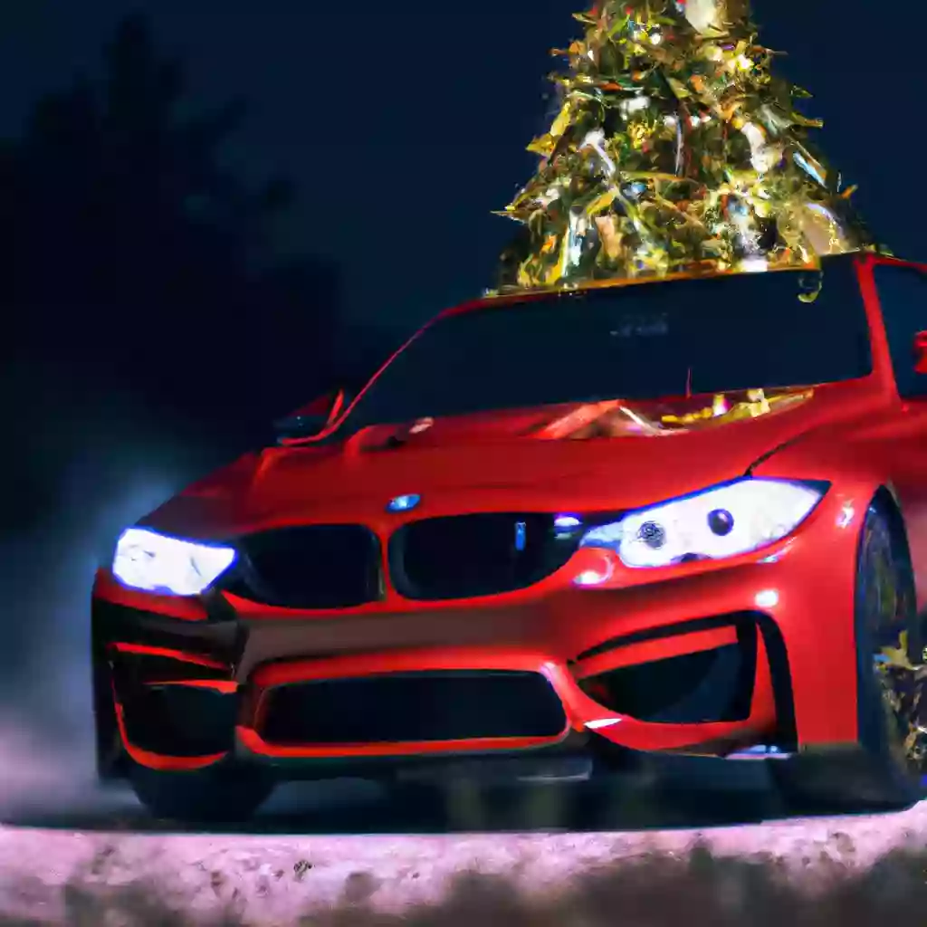 BMW M3 Touring дрифтует домой на Рождество, перевозя елку.