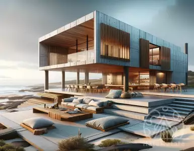 The beach house Pedro Henrique on Palireiro disguises massive concrete under the tree.