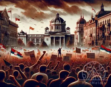 The Serbian police are using tear gas to prevent protesters from storming the council building.