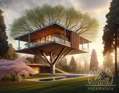 ElasticoFarm is building a house on stilts in an Italian park surrounding a central void.