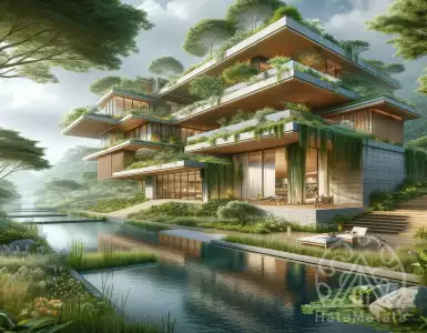 The white walls of Riza's house stand against the dry Greek landscape.