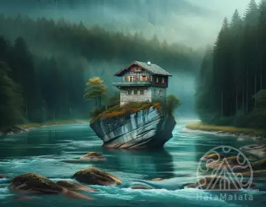 A famous house on a river in Serbia.