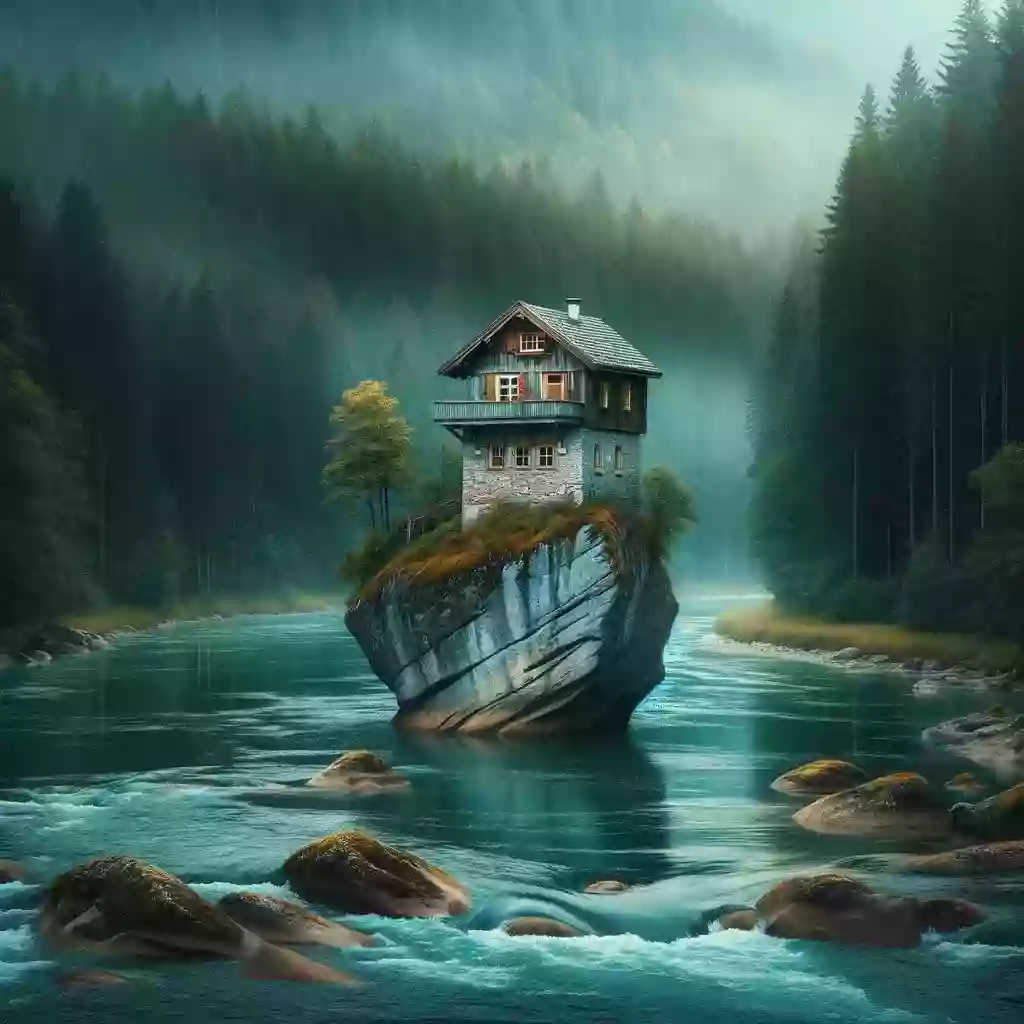 A famous house on a river in Serbia.