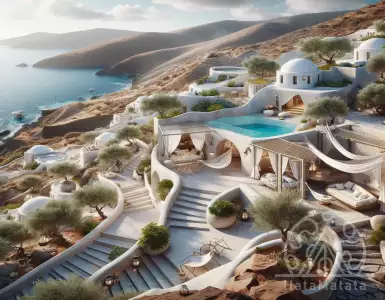 The house on the hill reflects the spirit of the landscape of the island of Antiparos.