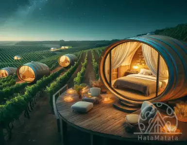 Sleep in a giant wine barrel at the Quinta da Pacheca estate in Portugal.