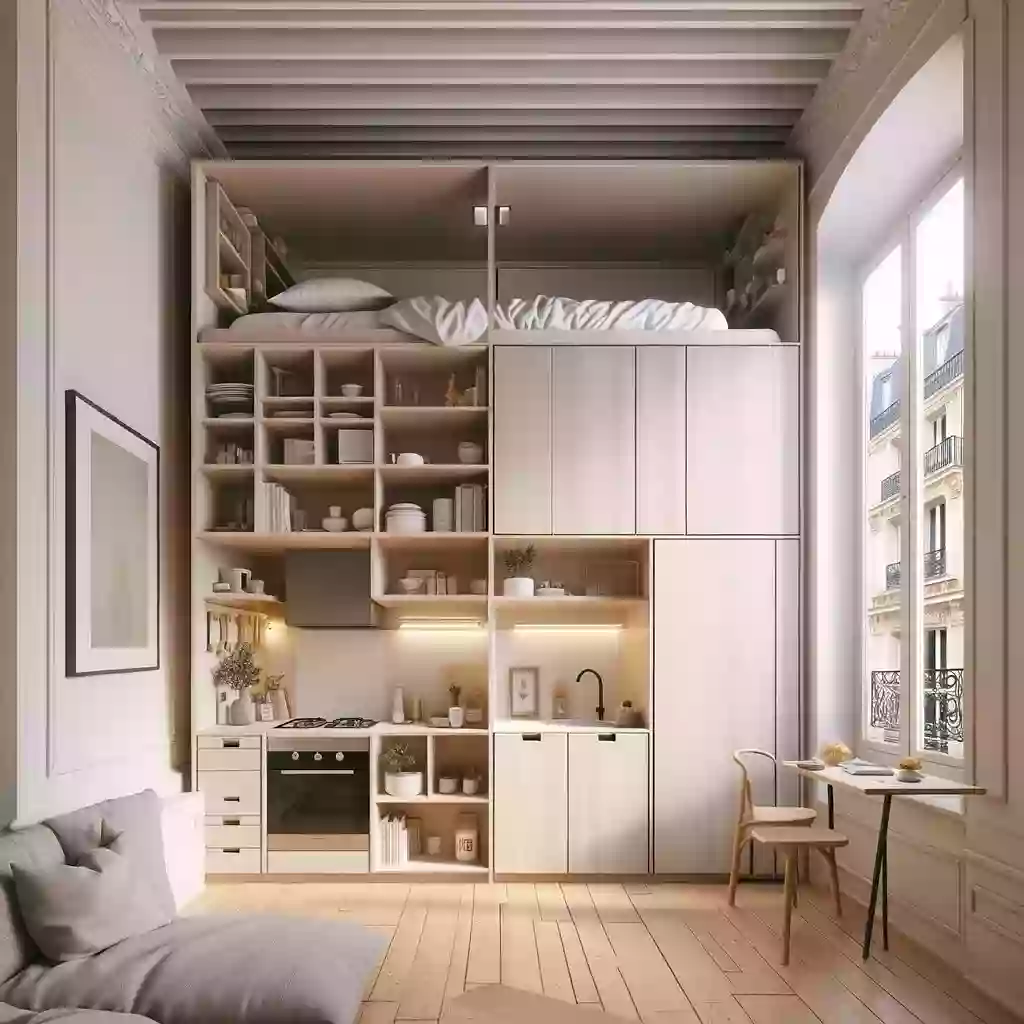 Миллениалы живут в парижской микроквартире площадью 9,7 кв. м. Это не их вечный дом, но достаточно уютный.