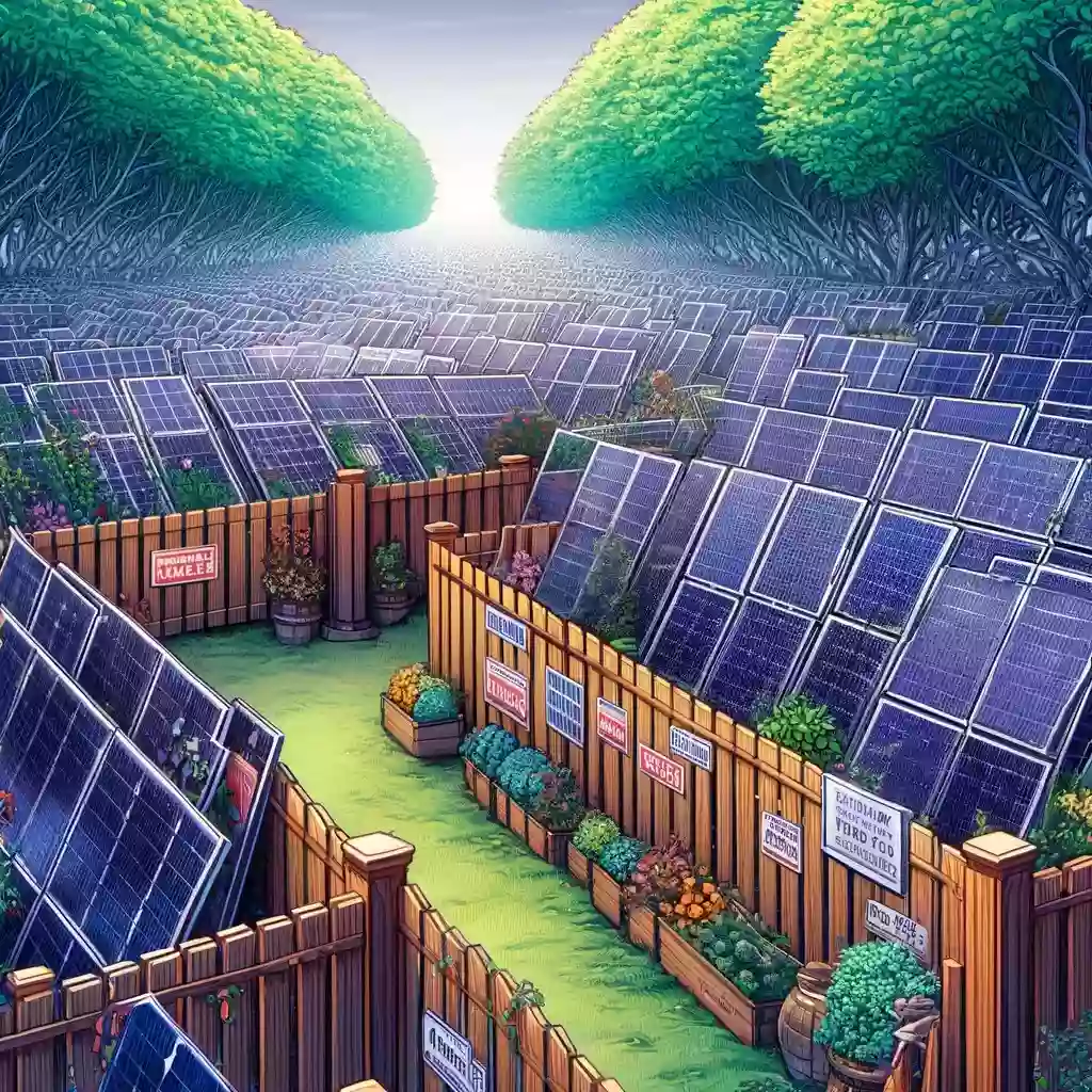 Китай затопил рынок солнечными панелями, люди используют их как ограждение для сада.