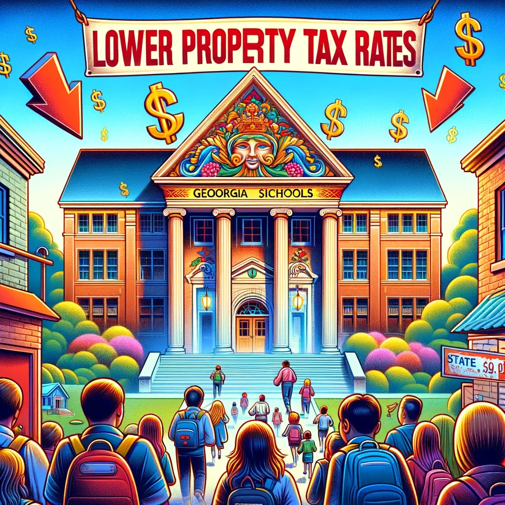 A bill to reduce property taxes in Georgian schools and maintain state assistance.