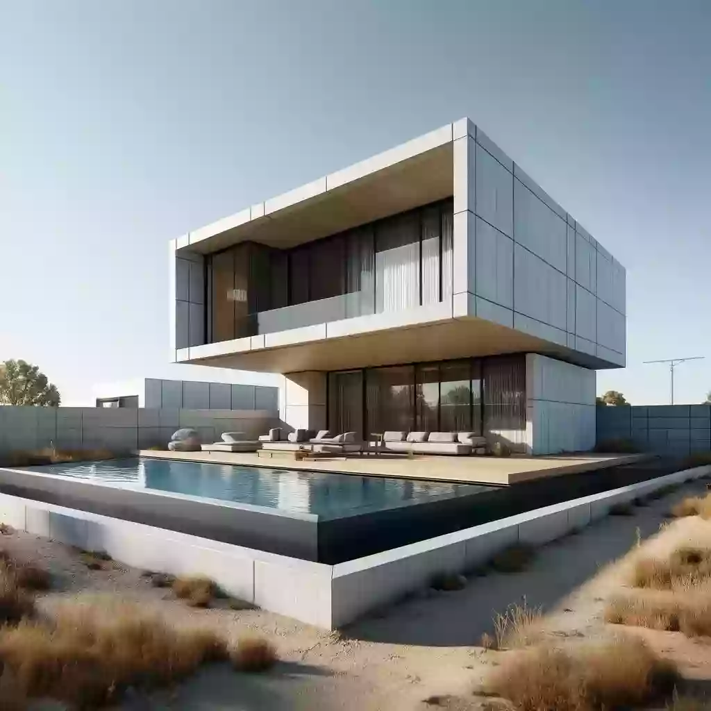 Загородный дом из сборного железобетона с плавающим бассейном в Мадриде построен за семь дней