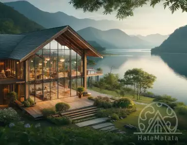 A family house in Indonesia with a wave-like shape, adapted according to feng shui for optimal living.