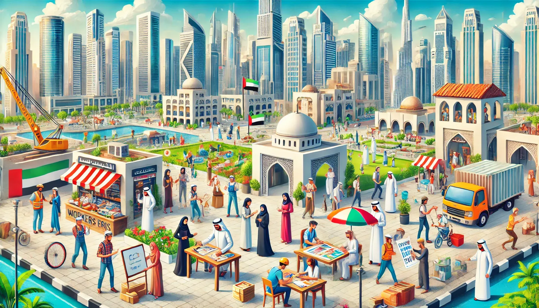How is the pension system structured in the UAE for citizens and expatriates?