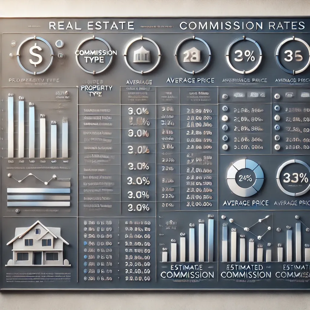 How are real estate commissions calculated in different countries?