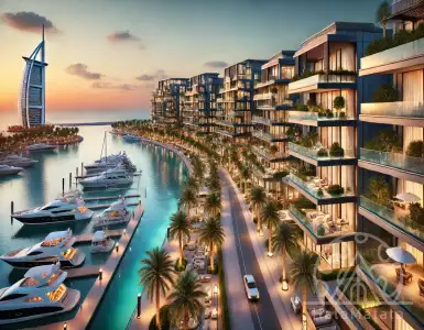 Where is Marina Island located and what advantages does this island in Abu Dhabi offer?