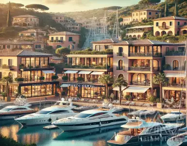 How did the expensive resort of Porto Cervo in Italy emerge from a bay in just 60 years?