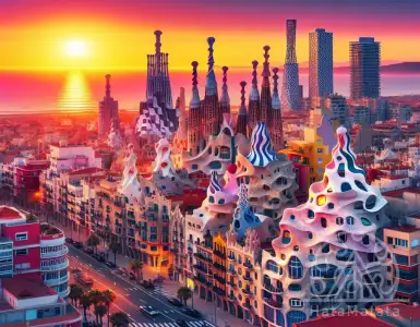 Why does Barcelona attract investors and tourists with its unique architecture?