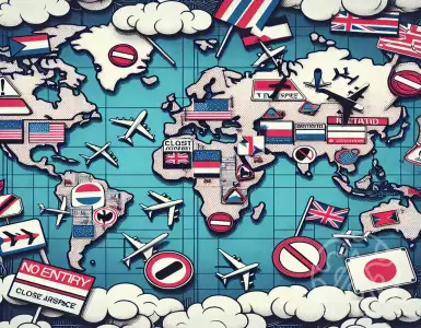 How does the closure of airspace affect Russian airline passengers?