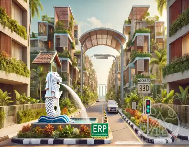 A residential complex in Indonesia has been copied from a Singaporean one, complete with its own Merlion and ERP gate.