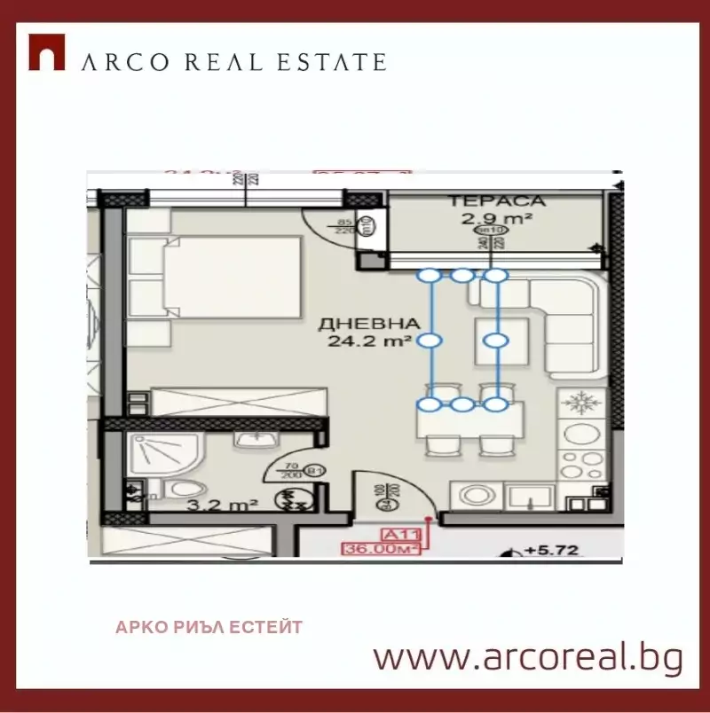Flat 48m² in Bulgaria, Sofia. Priced at 75719£ rent photo-1