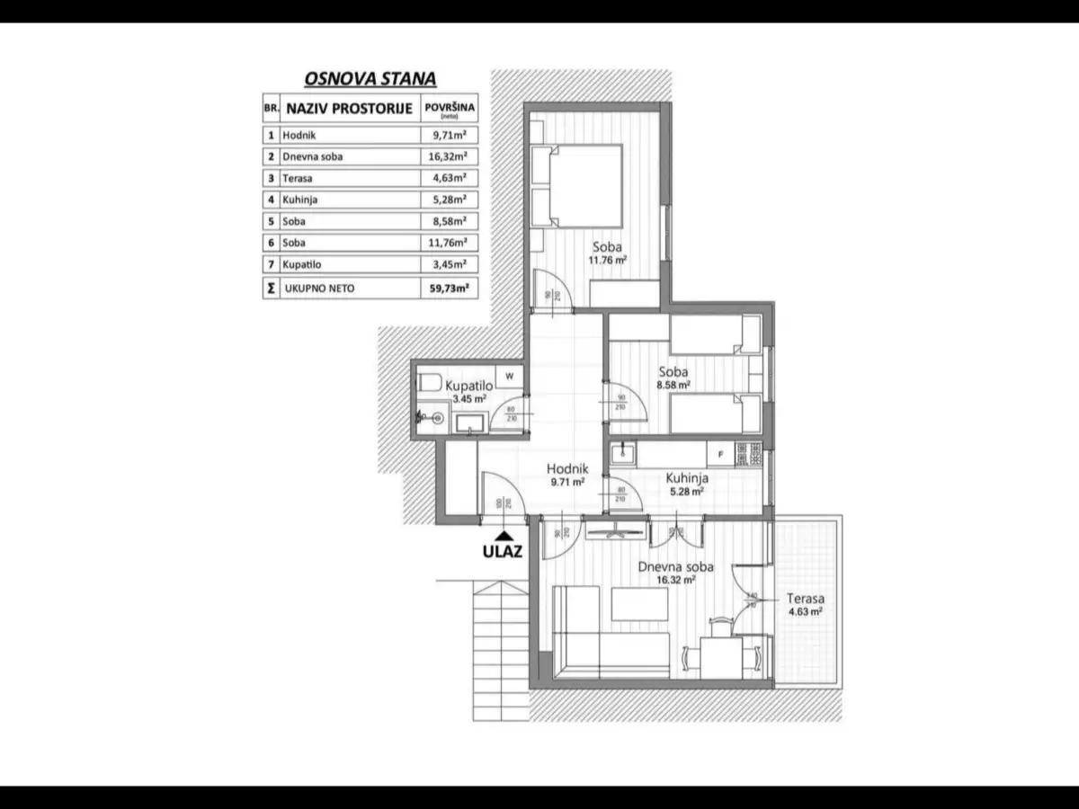 Flat 60m² in Montenegro, Ulcinj. Priced at 95000€ rent photo-4