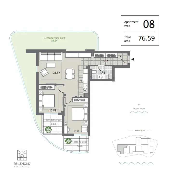 Flat 73m² in Montenegro, Budva. Priced at 384000€ rent photo-12