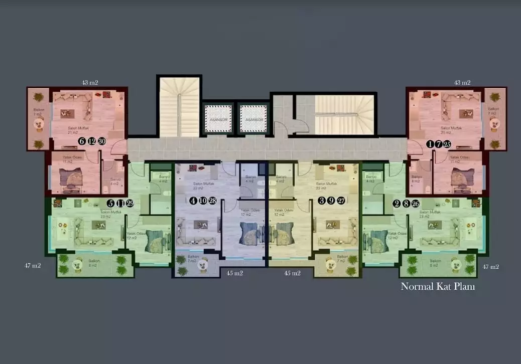 Flat 43m² in Turkey, Avsallar. Priced at 127000€ rent photo-27