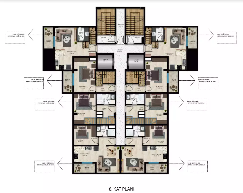 Flat 56m² in Turkey, Avsallar. Priced at 93750€ rent photo-18