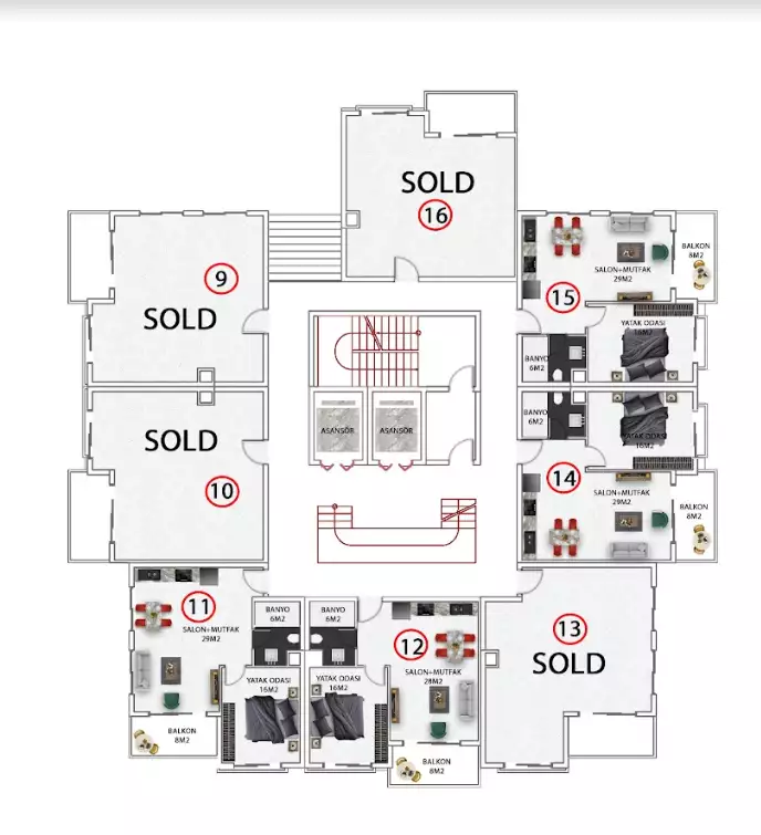 Flat 59m² in Turkey, Avsallar. Priced at 129000€ rent photo-9