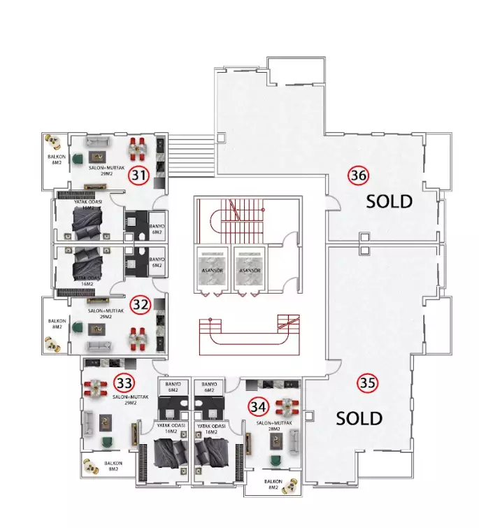 Flat 59m² in Turkey, Avsallar. Priced at 129000€ rent photo-12