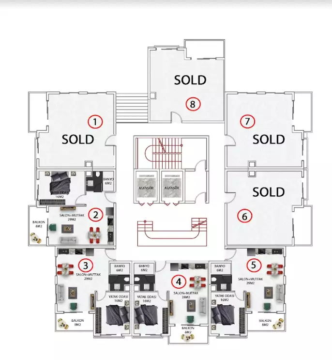 Flat 59m² in Turkey, Avsallar. Priced at 129000€ rent photo-14