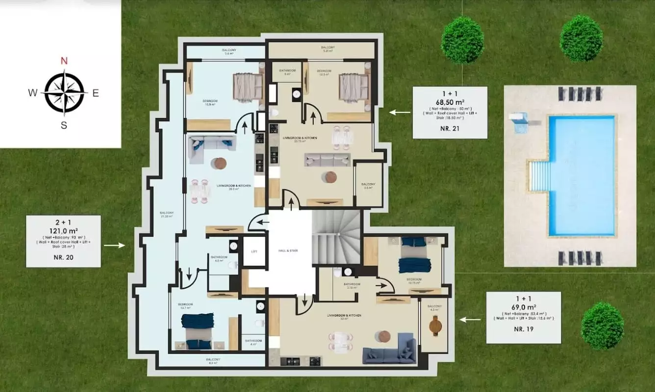 Flat 58m² in Turkey, Alania. Priced at 239000€ rent photo-28