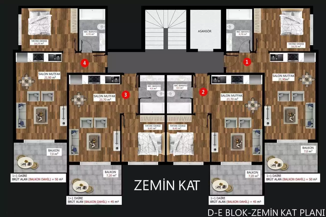 Flat 56m² in Turkey, Kargicak. Priced at 125000€ rent photo-24