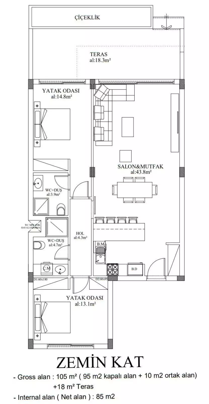 Flat 105m² in Cyprus, Famagusta. Priced at 165000€ rent photo-21