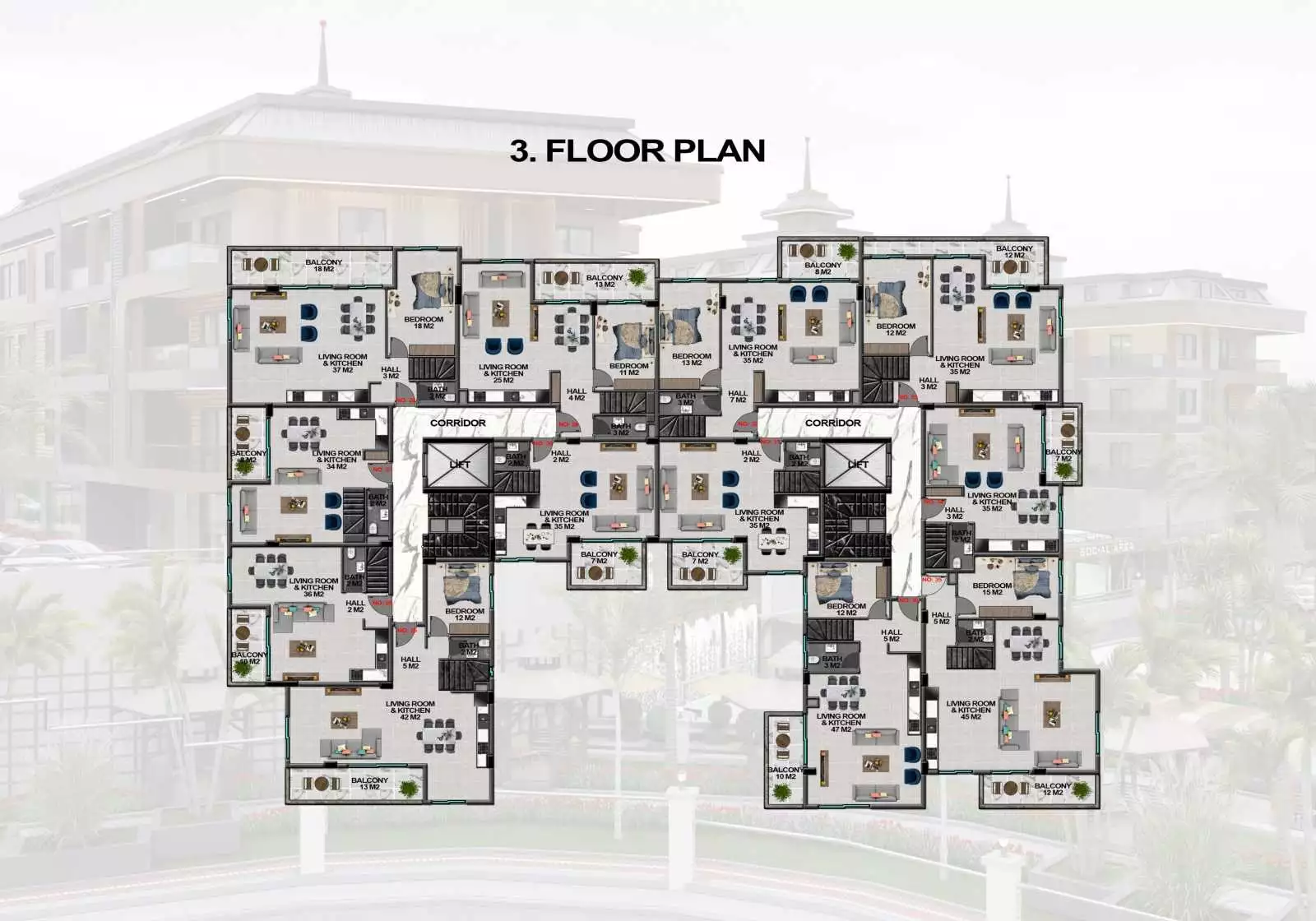 Flat 51m² in Turkey, Oba. Priced at 155000€ rent photo-31