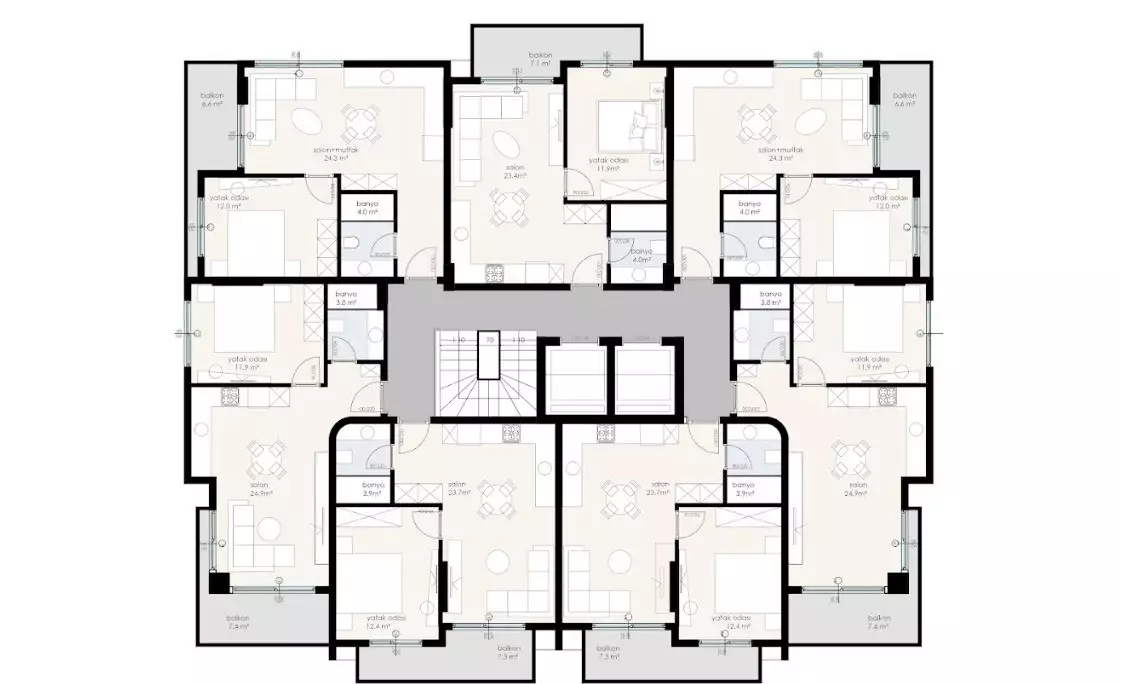 Flat 54m² in Turkey, Oba. Priced at 149000€ rent photo-11
