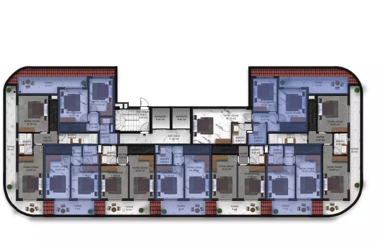 Flat 47m² in Turkey, Avsallar. Priced at 115500€ rent photo-26