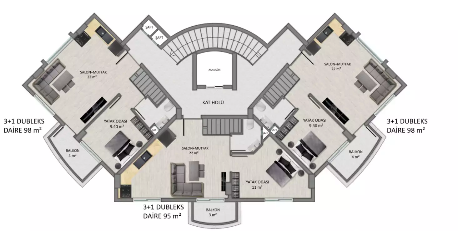 Penthouse 105m² in Turkey, Demirtas. Priced at 115000€ rent photo-10