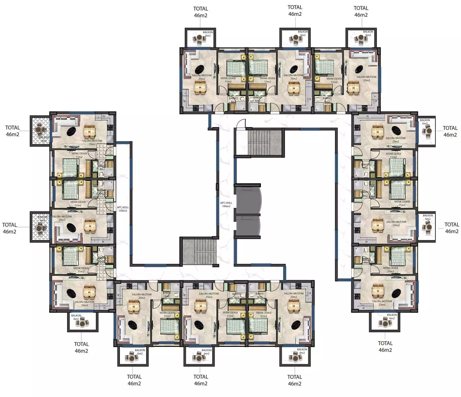 Flat 46m² in Turkey, Gazipasа. Priced at 135000€ rent photo-11