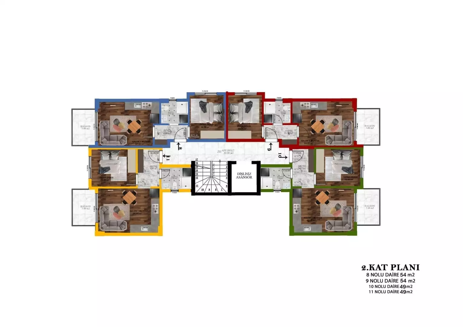 Flat 55m² in Turkey, Gazipasа. Priced at 99000€ rent photo-13