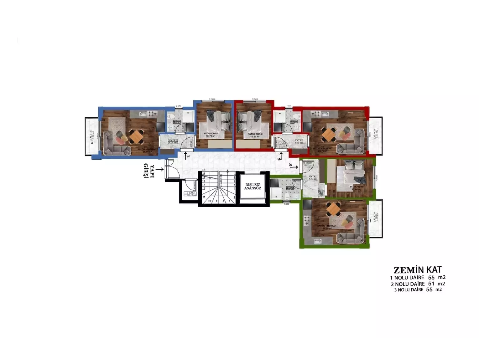 Flat 55m² in Turkey, Gazipasа. Priced at 99000€ rent photo-15