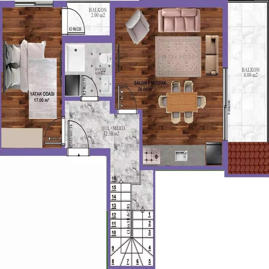 Flat 55m² in Turkey, Gazipasа. Priced at 99000€ rent photo-18