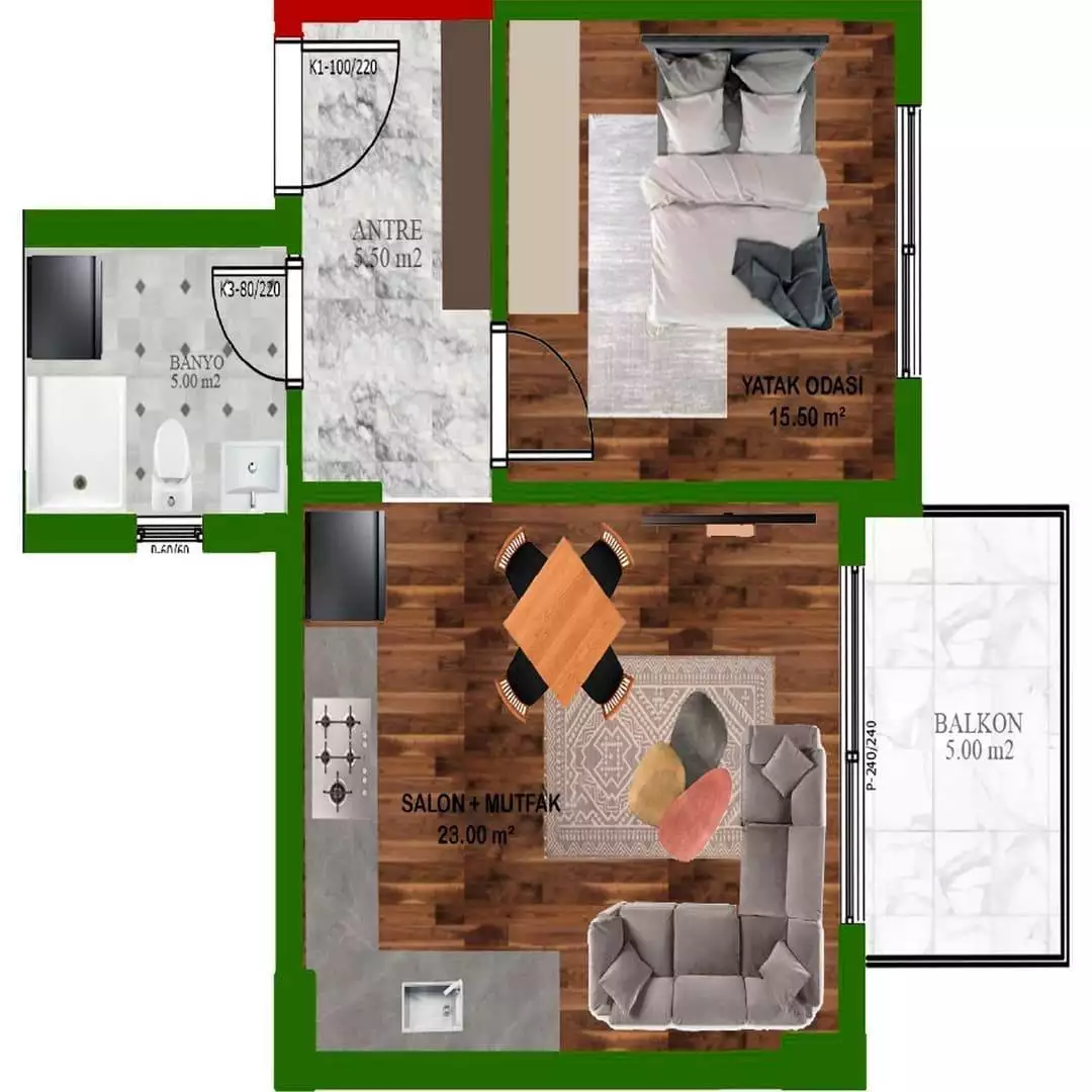 Flat 55m² in Turkey, Gazipasа. Priced at 99000€ rent photo-23