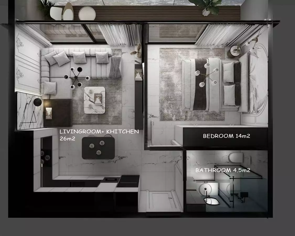 Flat 72m² in Turkey, Kargicak. Priced at 292000€ rent photo-19