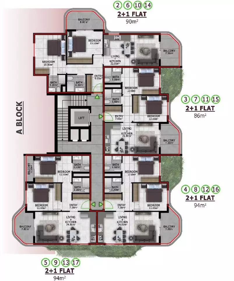Flat 57m² in Turkey, Kargicak. Priced at 170000€ rent photo-21