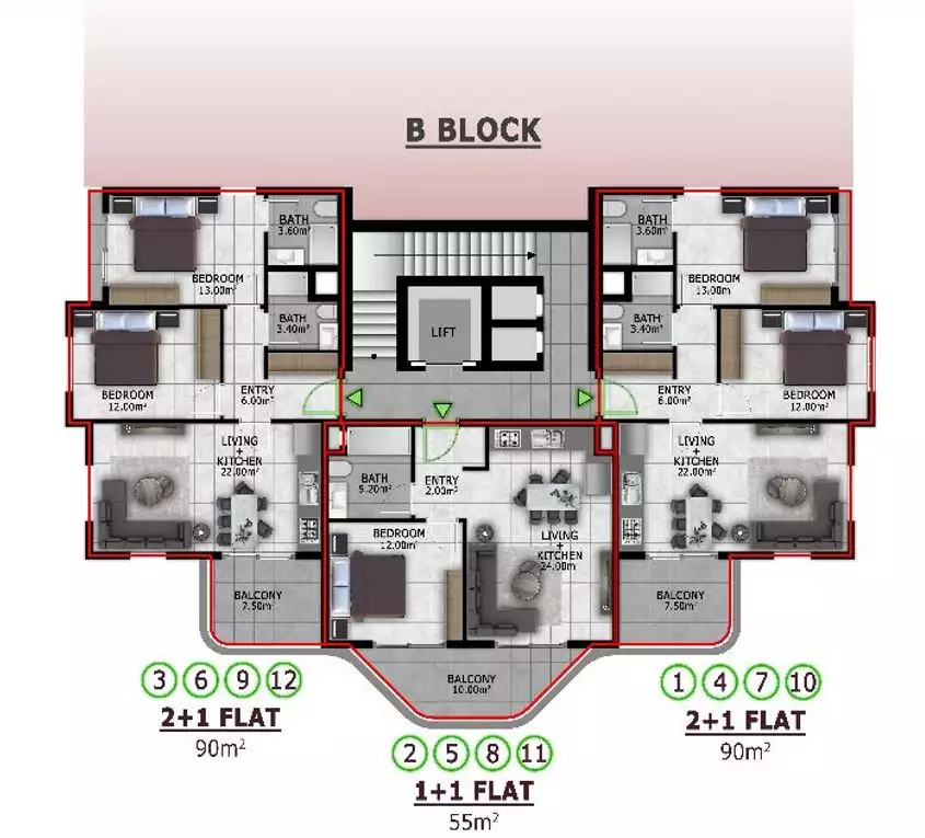 Flat 57m² in Turkey, Kargicak. Priced at 170000€ rent photo-22