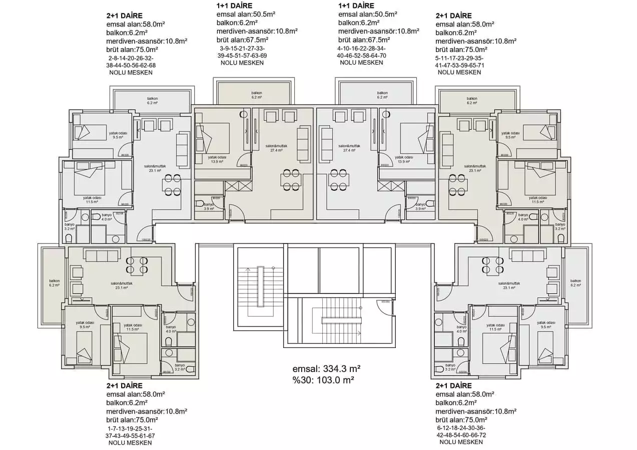 Flat 67m² in Turkey, Mahmutlar. Priced at 143000€ rent photo-17